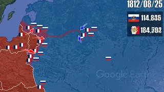 Napoleon Invasion of Russia everyday using Google Earth