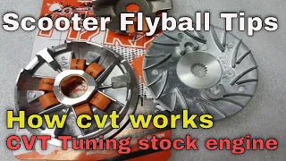 Scooter Flyball Tips Pangilid tuning para sa stock na Makina How CVT works