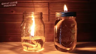 DIY Mason Jar Oil Lamps (Making lantern and candle with cooking oil)