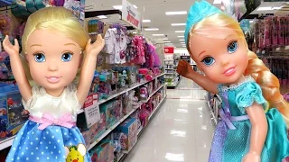 TOY HUNT with ELSA & CINDERELLA toddlers ! Lots of toys and dolls ! Playing