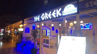 Hurghada Marina Egypt At Night 4K Walking Tour showing restaurant food & drink prices