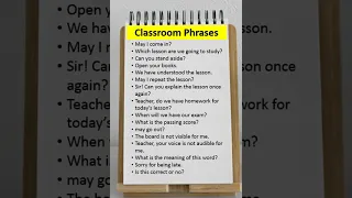 Classroom phrases and Sentences #learnenglish #englishvocabulary