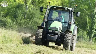 DEUTZ-FAHR Agrotron 100 + KRONE EasyCut | Grass Mowing | F.lli GROSSO | ᴴᴰ