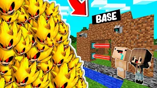 RETO DE LA BASE VS 1000000 CREPPYPASTA SUPER SONIC.EXE 😱😭 BASE BEBE NOOB VS SUPER SONIC EN MINECRAFT