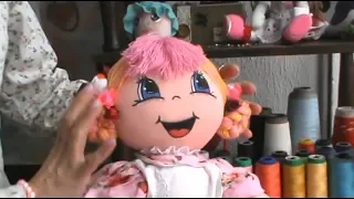 Como hacer cabeza y peinado de muñeca de trapo Chavelita