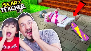 KIZGIN ÖĞRETMEN KAYKAY'DAN DÜŞTÜ MUMYA OLDU! | SCARY TEACHER 3D OYNUYORUZ!