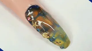 3D MARBLE NAIL (Plastic Wrap Technique)