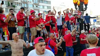 crazy fans of Liverpool FC Kyiv 2018