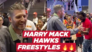 Harry Mack Freestyle raps for fans at Atlanta Hawks game
