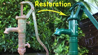 Old Rusty Hand Water Pump Restoration (FULL RESTORATION) Elephas pompa dell'acqua manuale