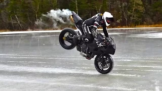 Stoppie practice on ice l CBR600