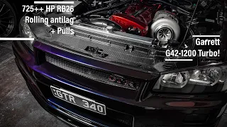 R34 GTR - Garrett G42 single turbo rolling antilag and pulls