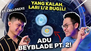 ADU BEYBLADE LAWAN @celloszxz! YANG KALAH LARI SETENGAH BUG1L DI DEPAN RUMAH!