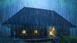 Pioggia Rilassante per Dormire in 3 Minuti - Forti Piogge, forte vento sul Tetto di notte