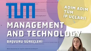 Almanya'da Master I - Adım adım TUM Management and Technology master başvurusu ve VPD