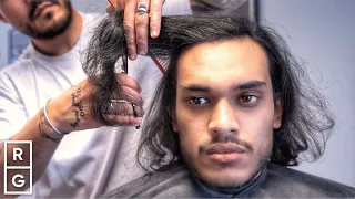 He Wanted a "Textured FLOW" Medium Length Haircut After Growing Hair For 16 Months!