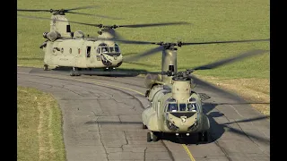 😮 US Army Boeing CH 47 Chinook and AH64 Apache , test, start up and take off at Nancy airport