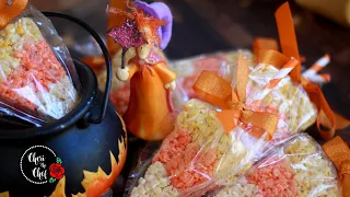 Halloween Food Ideas for Party | Candy Corn Rice Krispy Treats