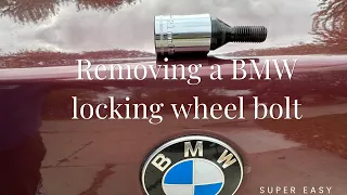 How to remove a BMW locking wheel bolt without a key