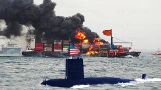 War Began! US B-52 Sinks Chinese Cargo Ship, Two US B-52s Act Brutally over South China Sea