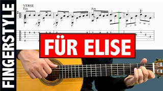 Beethoven - Für Elise / Classical Guitar Tutorial + TAB