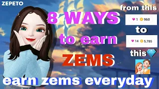 8 WAYS TO EARN ZEMS! 💎| GUIDE.VER | Easiest ways to earn zems | SUHU | @ZEPETO