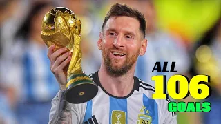 All 106 Goals Of Leo Messi For Argentina - With Commentary.HD