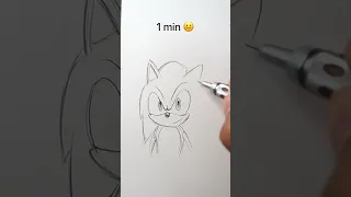 How to Draw Sonic in 10sec, 10mins, 10hrs #shorts