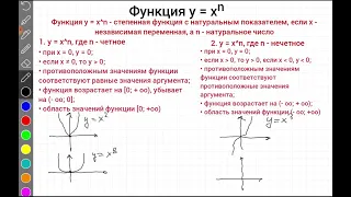 Функция у = х^n  Алгебра, 9 класс