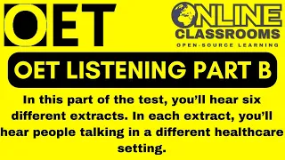 oet listening sample for nurses and doctors part B oet online classroom.