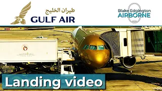 Gulf Air Airbus A320 on-board landing video