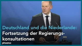 Pressekonferenz: Kanzler Scholz mit niederländischem Premier Mark Rutte