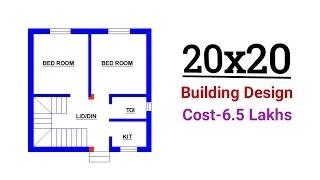 20x20 Small House Plan | 2BHK House Map |400 sqft Building plans design | 20x20 Makan ka Naksha