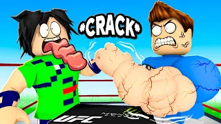 QUEBRAMOS OS OSSOS NA QUEDA DE BRAÇO DO ROBLOX!! (Arm Wrestling)