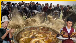 What is served after a funeral in Kyrgyzstan? 🇰🇬 Massive Banquet Food for 500 People!!