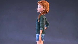 Anna Casual Outfit Turn Around Animation Model / Disney's Ralph Breaks The Internet in 1080p