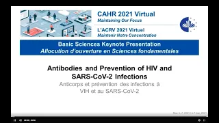 CAHR2021 - Basic Sciences Keynote Presentation / Allocution d’ouverture en Sciences fondamentales
