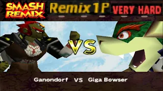 Smash Remix - Classic Mode Remix 1P Gameplay with Ganondorf (VERY HARD)