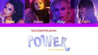 Taylor&Selena&Demi&Miley - Power (AI Cover - Color Coded Lyrics)