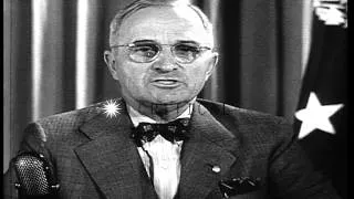 President Harry S.Truman warns that Japan will face the same complete destruction...HD Stock Footage