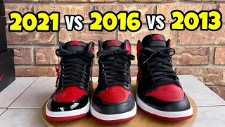 Air Jordan 1 “Bred” Comparison 2013 vs 2016 vs 2021
