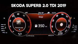 Skoda Superb 2.0 TDI 2019 - Acceleration 0-230 km/h (TOP SPEED)