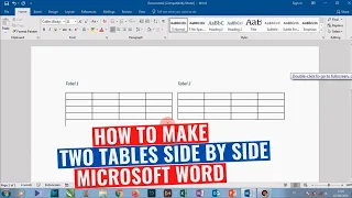 How to make two tables side by side in Microsoft Word