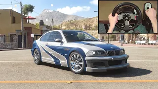 Forza Horizon 5 - NFS Most Wanted BMW M3 GTR (Steering wheel + Shifter) Gameplay