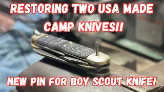 Restoring Vintage USA Made Camp Knives: Repairing the Camillus Boy Scout Knife with New Pin