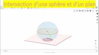 Intersection d’une sphère et d'un plan dans l'espace