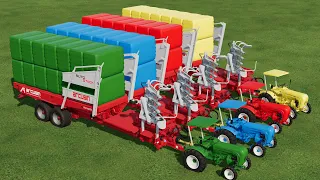 LAND OF COLORS ! FAST SILAGE BALING LOADING with MINI PORSCHE TRACTORS ! Farming Simulator 22