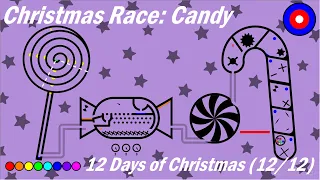 Candy Marble Race in Algodoo - 12 Days of Christmas (12/12) | 8 colors | seth2rock