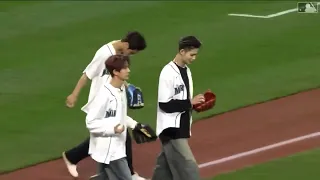 Seattle Mariners First Pitch ENHYPEN Heeseung, Jay & Ni_ki #enhypen #enhypenmembers