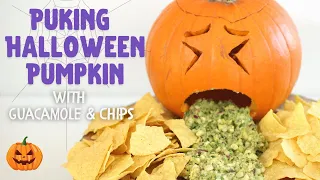 PUKING HALLOWEEN PUMPKIN WITH GUACAMOLE | Easy Halloween Appetizers | DIY Halloween Party Food